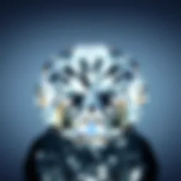 Close-up view showcasing the brilliance of a three carat diamond