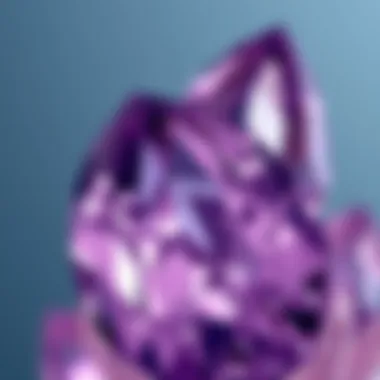 A close-up of amethyst facets revealing its clarity and brilliance