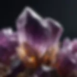 Close-up view of a raw amethyst crystal showcasing its rich purple hue and natural formations