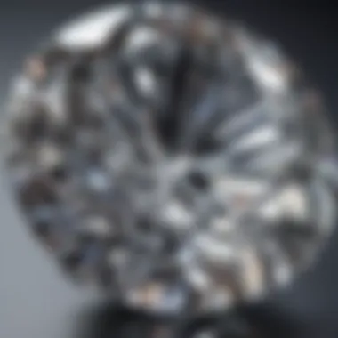 Close-up view of a brilliant cut diamond showcasing its clarity and sparkle