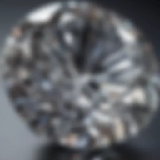 Close-up view of a brilliant cut diamond showcasing its clarity and sparkle