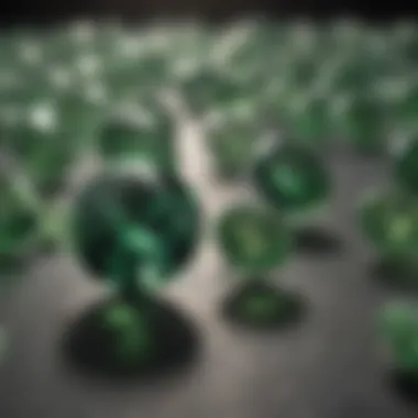 Graph depicting market trends for green diamonds