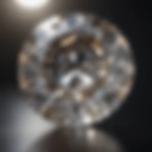 Close-up view of a round diamond showcasing its brilliance