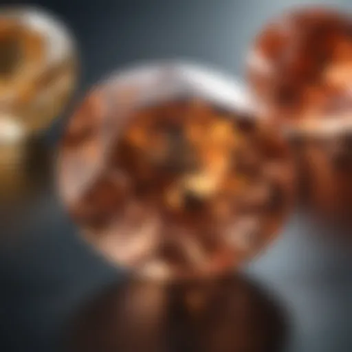 Close-up of a high-quality zircon stone showcasing its brilliance and color variety