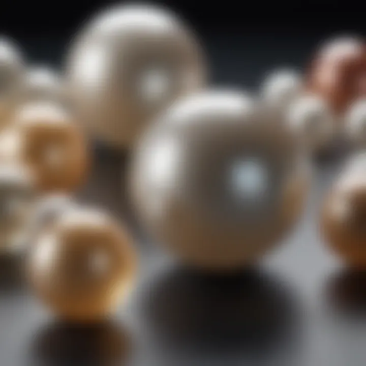 Uniform shape and size in superior pearl specimens