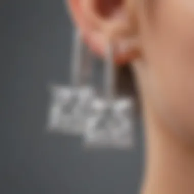 Side View of 2 ct tw Princess Cut Diamond Earrings Showcasing Unique Design