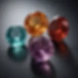 Three gemstones arranged in a harmonious layout