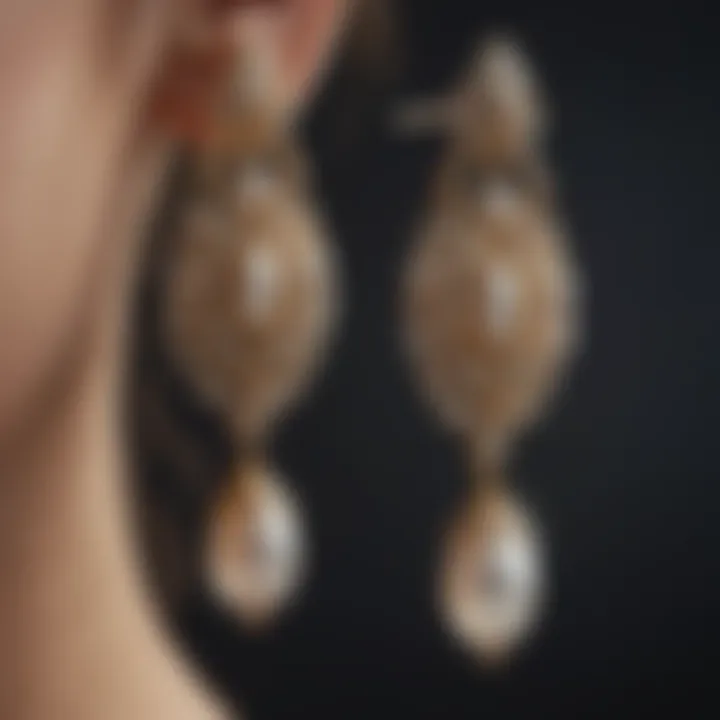 Elegant Seed Pearls Earrings in Natural Light