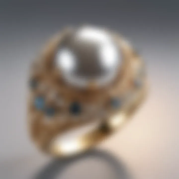 Lustrous Seed Pearls Ring with Intricate Design