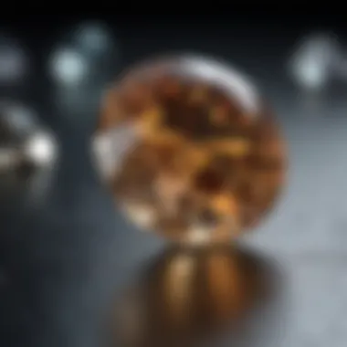 Precise diamond cutting process close-up