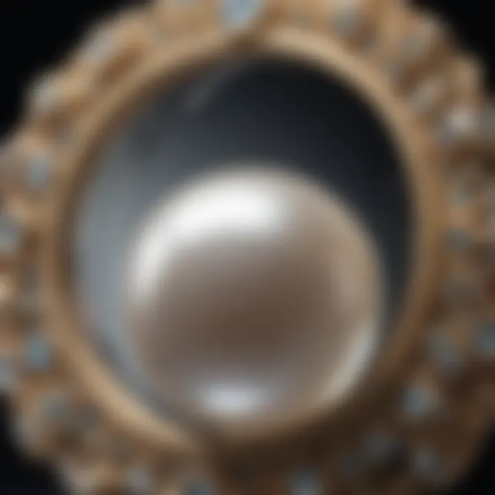 A magnified view of the intricate details and luster of a high-quality pearl