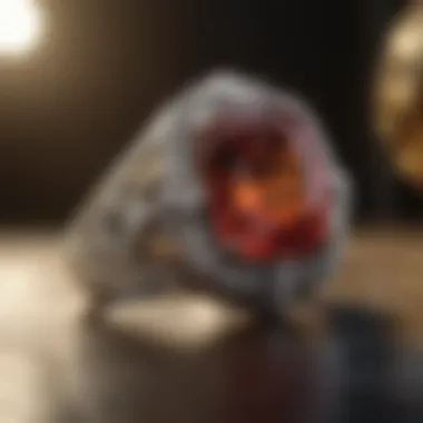 Elegant vintage ring showcased in upscale boutique