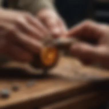 Woodworker utilizing flexible shaft rotary tool for detailed wood carving