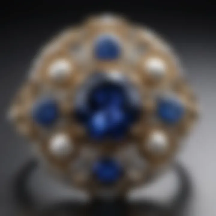 Victorian Sapphire and Pearl Cluster Ring