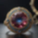 Intricate gemstone setting showcasing Villa Park craftsmanship
