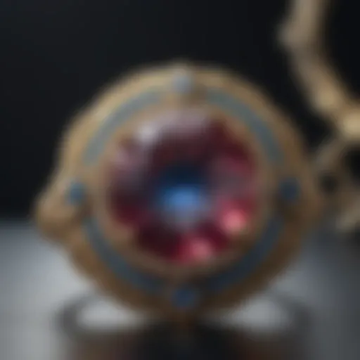 Intricate gemstone setting showcasing Villa Park craftsmanship