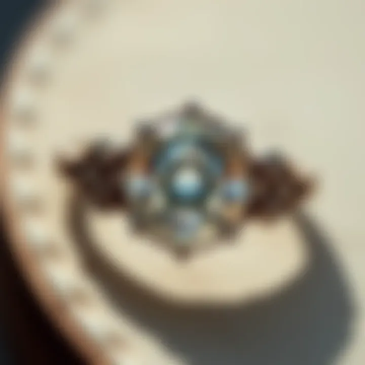A close-up of a vintage diamond ring highlighting its unique characteristics