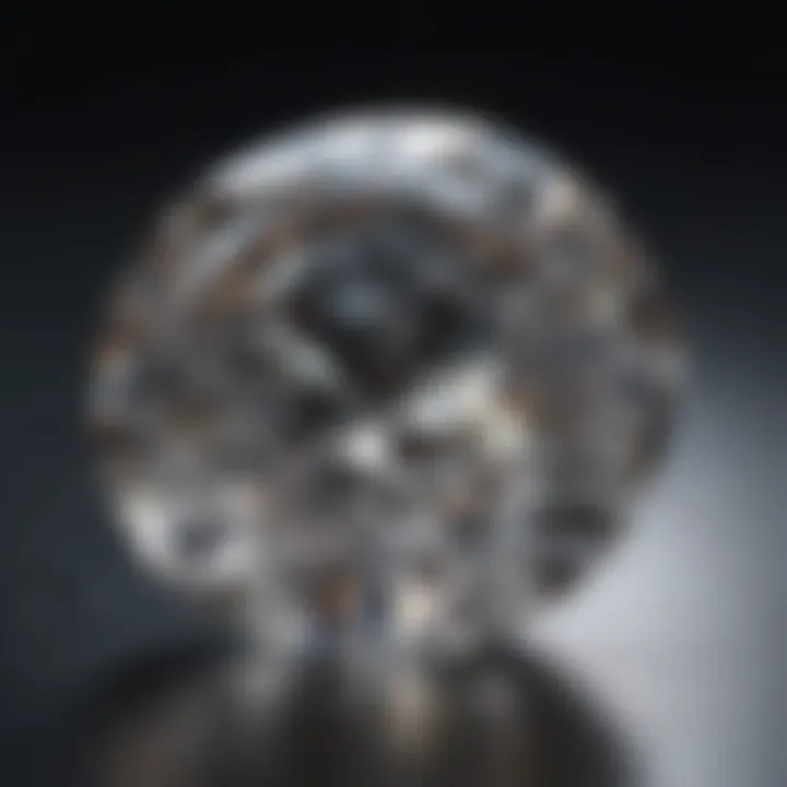 Close-up view of a diamond displaying VVS clarity