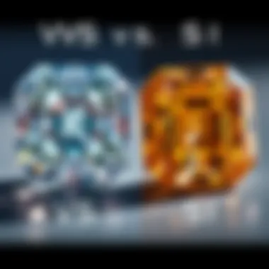 VVS vs SI Gemstone Comparison Comparison of VVS and SI gemstones showcasing clarity differences