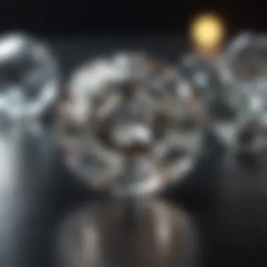 Comparison between synthetic and natural diamonds showcasing clarity