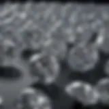 Showcase of lab-grown diamonds on a refined display