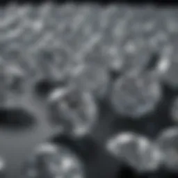 Showcase of lab-grown diamonds on a refined display