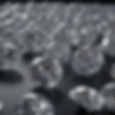 Showcase of lab-grown diamonds on a refined display