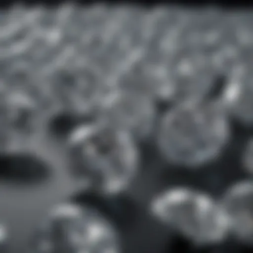 Showcase of lab-grown diamonds on a refined display