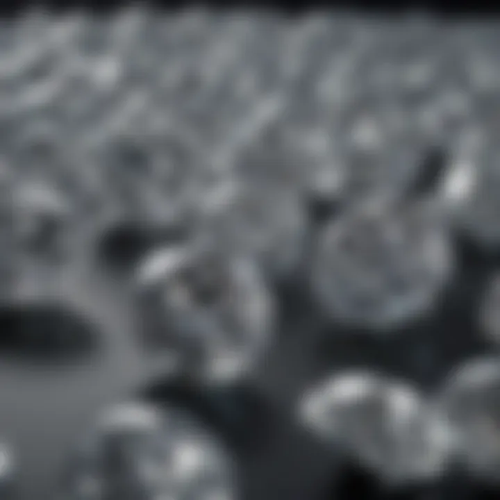 Showcase of lab-grown diamonds on a refined display