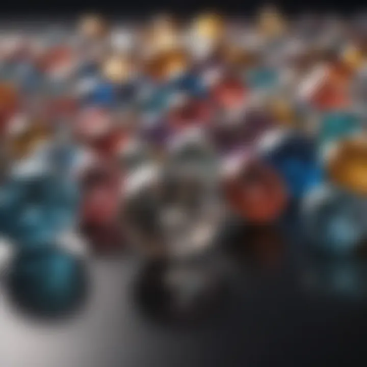 A stunning display of various diamond stones showcasing their brilliance and clarity