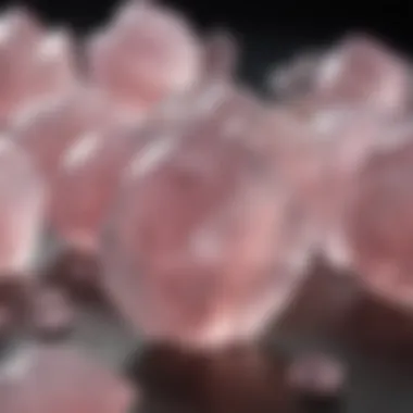 High-Quality Rose Quartz Specimens Close-up of high-quality rose quartz specimens
