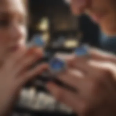 A couple discussing resizing options in a jewelry store