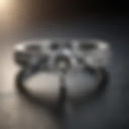 Close-up view of a whisper thin diamond ring showcasing intricate design details