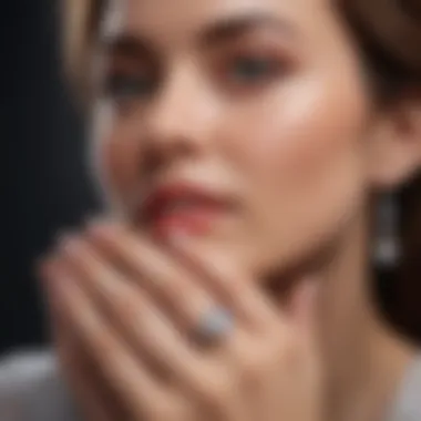 Woman admiring a leased engagement ring
