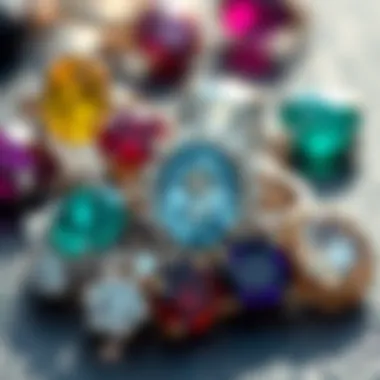 Gemstone Variety in Engagement Ring Design A stunning display of various gemstones used in engagement rings