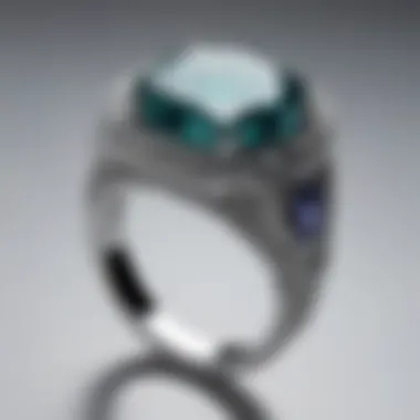 White gold ring showcasing craftsmanship and gemstone