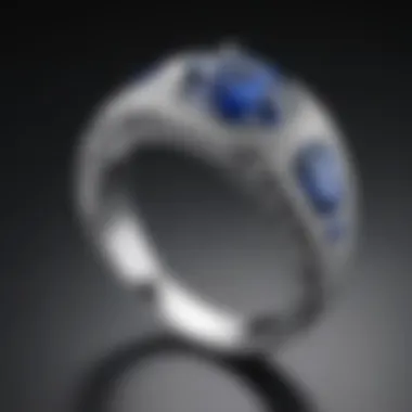 Elegant white gold ring with sapphire accent