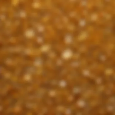Exquisite Patterns of Yellow Crystals A close-up view of a yellow crystal showcasing its unique patterns and shine
