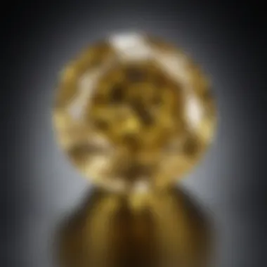 Close-Up of Yellow Diamond Brilliance Close-up of a yellow diamond showcasing its brilliance