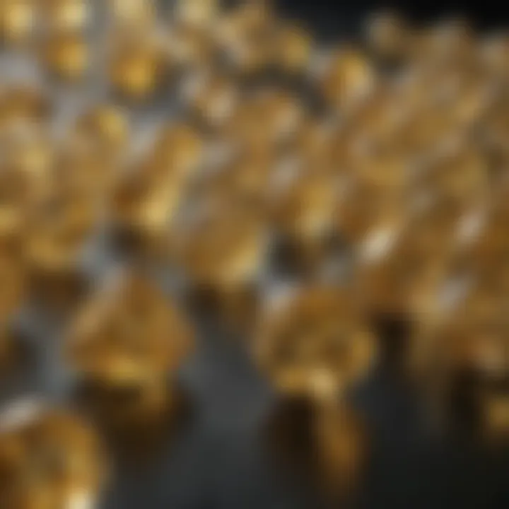 Collection of yellow diamonds in various shapes