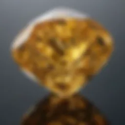 Vibrant yellow diamond with intricate facets