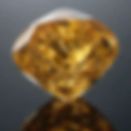 Vibrant yellow diamond with intricate facets